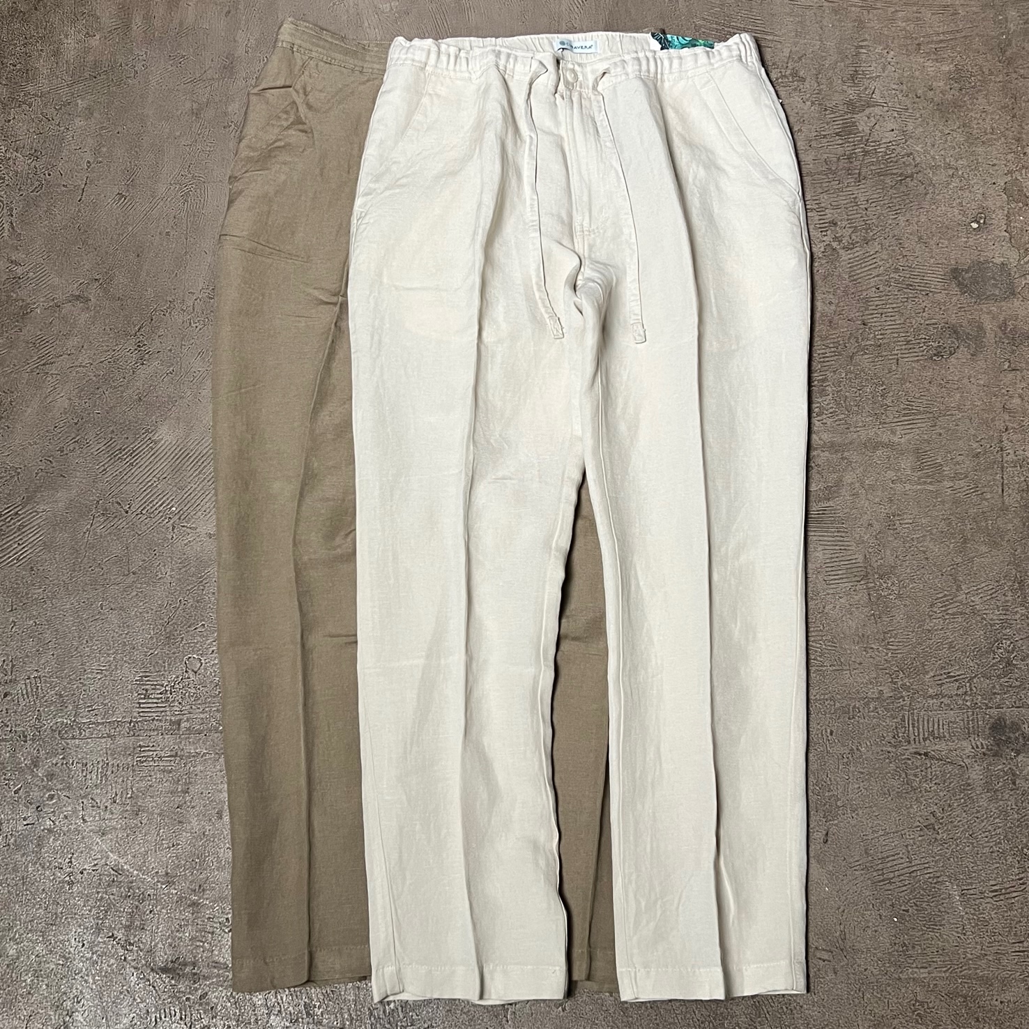 Linen-Blend Core Drawstring Pants