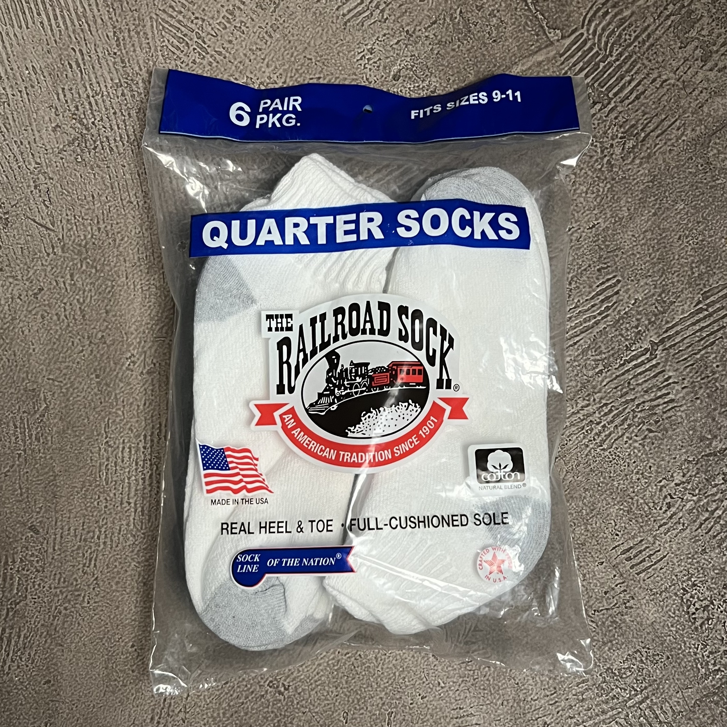 Quarter 6 Pack Sock 9-11